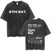 Gym Rat Muscle Mommy Pump Cover Vintage Washed Tshirt Powerlifting Workout Bodybuilding T Shirt Men Women Fitness Loose Tshirt