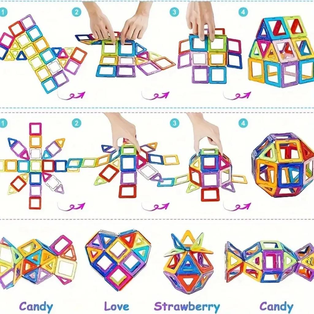 Magnetic Blocks STEM Toy 3D Construction Puzzle For Kids Age 3+