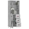 VidaXL Buffet haut Gris béton 69,5x34x180 cm Bois d'ingénierie 3189481