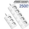 Strip Power Eu Plug Ac Outlets Multitap Socket Extension Cord Electrical Independent Control Switch Network Filter Adapter