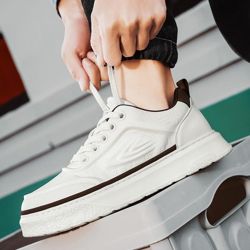 Kangnai Men s Breathable Casual Leather Board Shoes 44