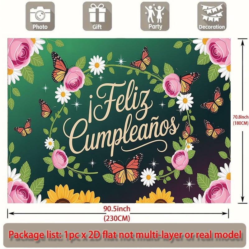 Party Backdrop Floral Butterfly Flat Motif Events Wedding Coming Ceremony Four Photo Booth Background Front Door Decor