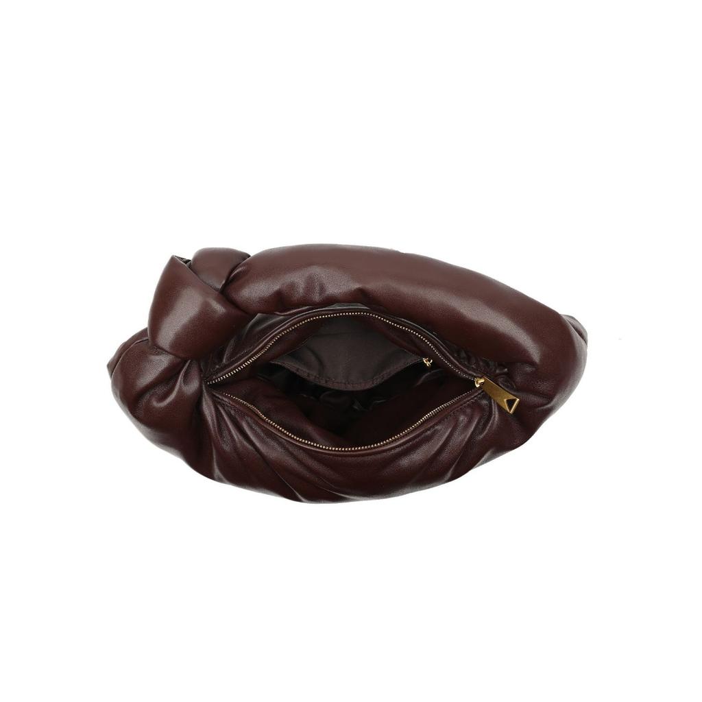 Portable pleated cloud bag women's autumn new large down bag knotted croissant bag large capacity shoulder armpit bag