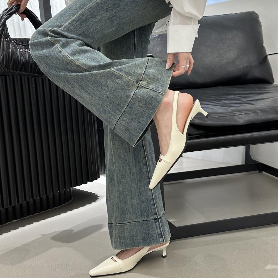 Patent Leather High Heels Niche Design Sense 2025 New French Retro Thin Heel Square Head Bag Head Sandals