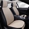 Universal All-Season Linen Car Seat Cushion Set - 3-Piece with Back Cushion and Headrest
