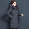 Winter Clothing Middle-aged and Elderly Down Jackets Women's Medium and Long Large-size Mother Clothing Thin Fox Big Fur Collar Jacket Winter