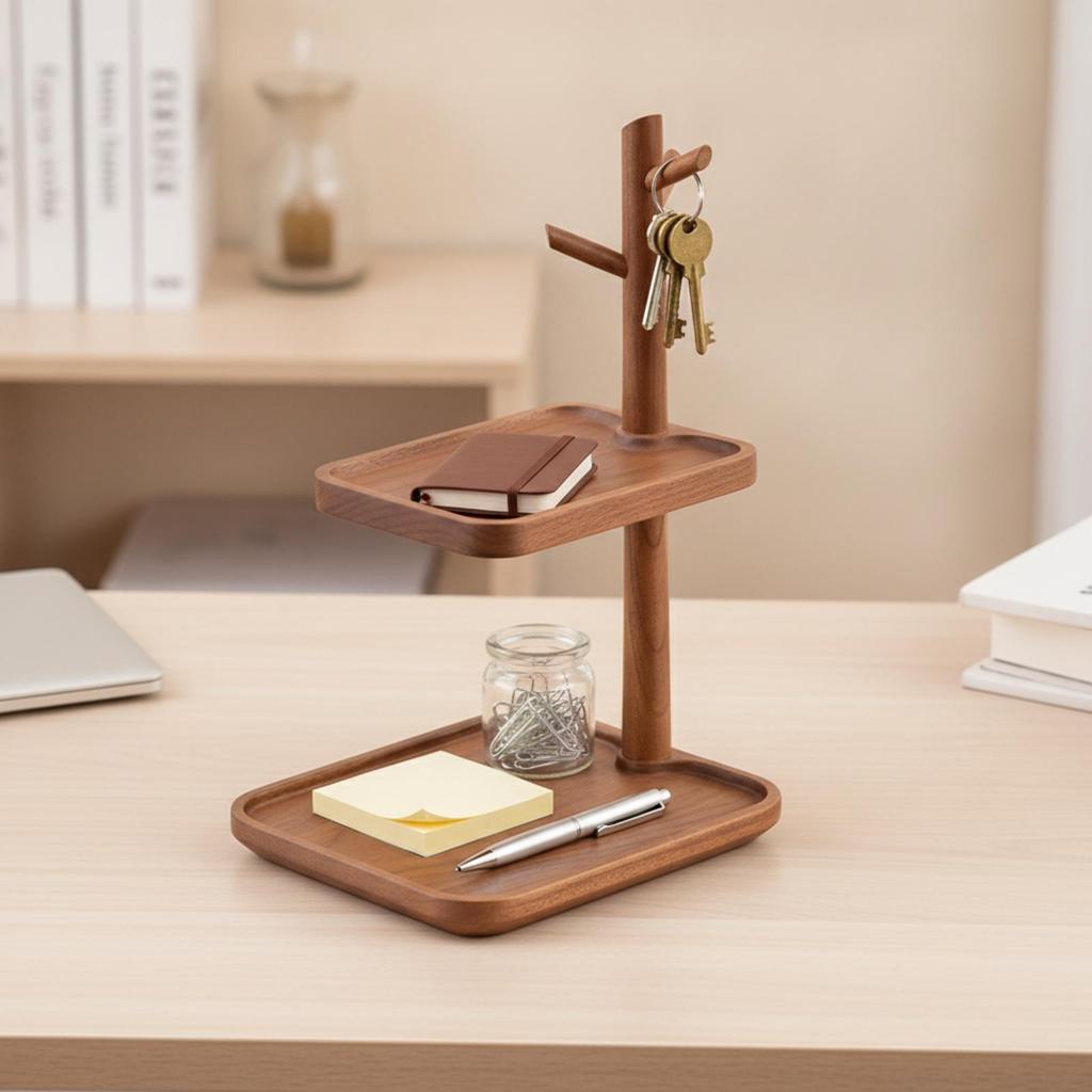 Two-Tier Tabletop Storage Organizer Elegant Tiered Tray Stand Easy to Clean
