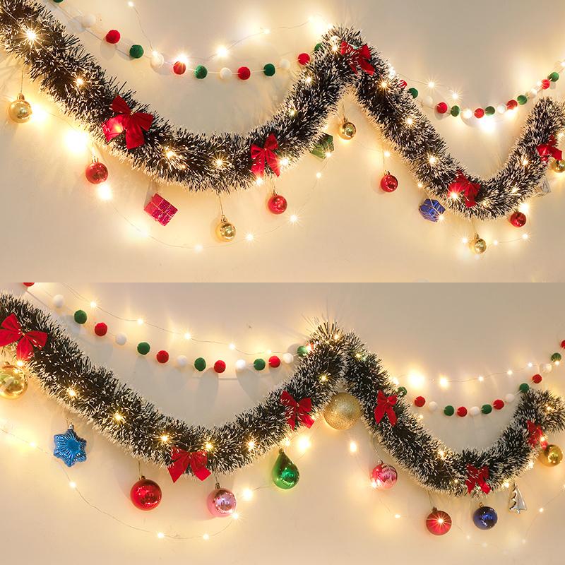 DIY Handmade LED String Light Ribbon Christmas Holiday Hanging For Home Room Background Pull Flag Banner Xmas Christmas Pendant