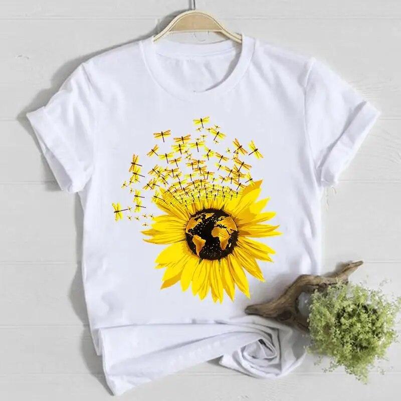 Butterfly Cute Sweet Lovely Casual Tee Top Short Sleeve Shirt Lady Clothes Fashion Tshirt Summer Female T Women Graphic T-shirts