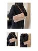 Niedliche Plüsch-Umhängetasche in Bonbonfarbe - Modische kleine quadratische Handtasche für Damen für Herbst/Winter