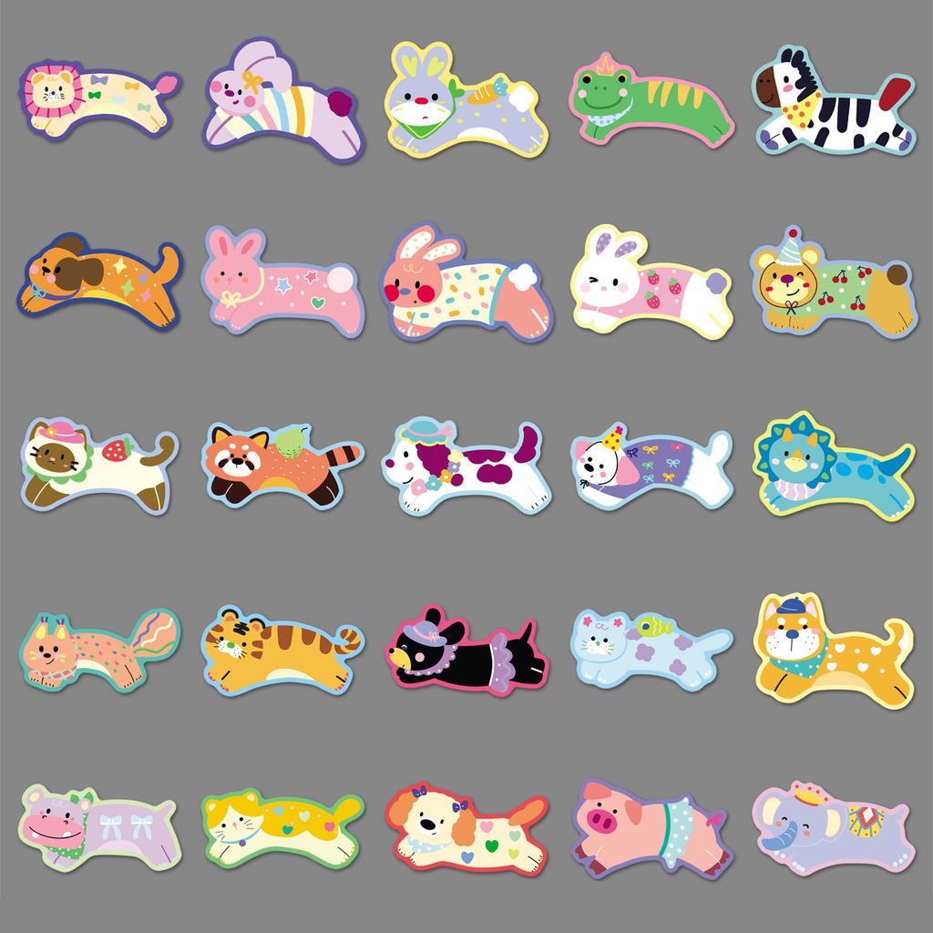 50 Original Running Animal Graffiti Personalized Hand-painted Decorative Skateboard Notebook Water Cup Stickers