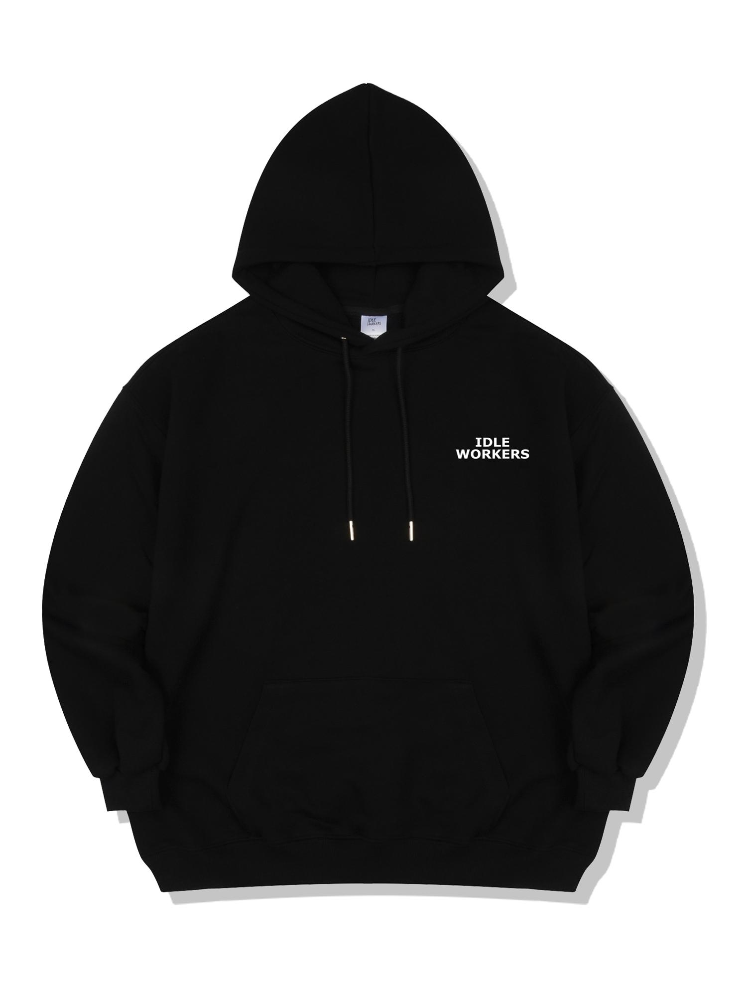 Idle Workers Id Premium Center Logo Hoodie_Black Xl