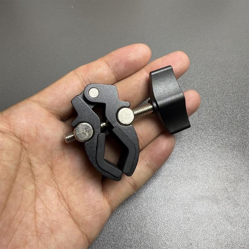 Aluminum Clamp With Double Ball Head Clamp 1/4inch Threaded Video Mount for Action Camera Monitor LED Light Accessories