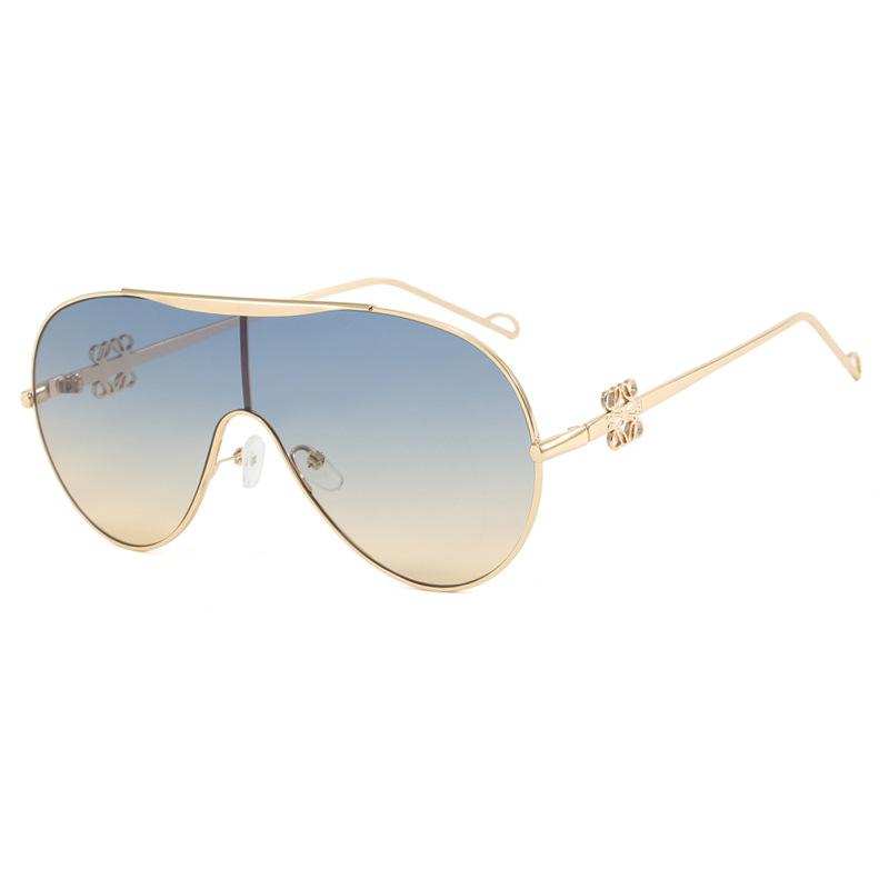 Oversized One-Piece Aviator Sunglasses, Metal Sunglasses Of The Same Style, Personalized Sunglasses.