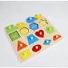 Montessori Puzzle dla Niemowląt Drewniane Dopasowywanie Kształtów i Kolorów Tablica do Zarysowywania Rękami Geometryczne Zabawki Poznawcze do Wczesnej Edukacji
