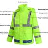 Reflective Raincoat & Pants Set - Thickened PU Oxford Cloth for Traffic & Sanitation, Stormproof