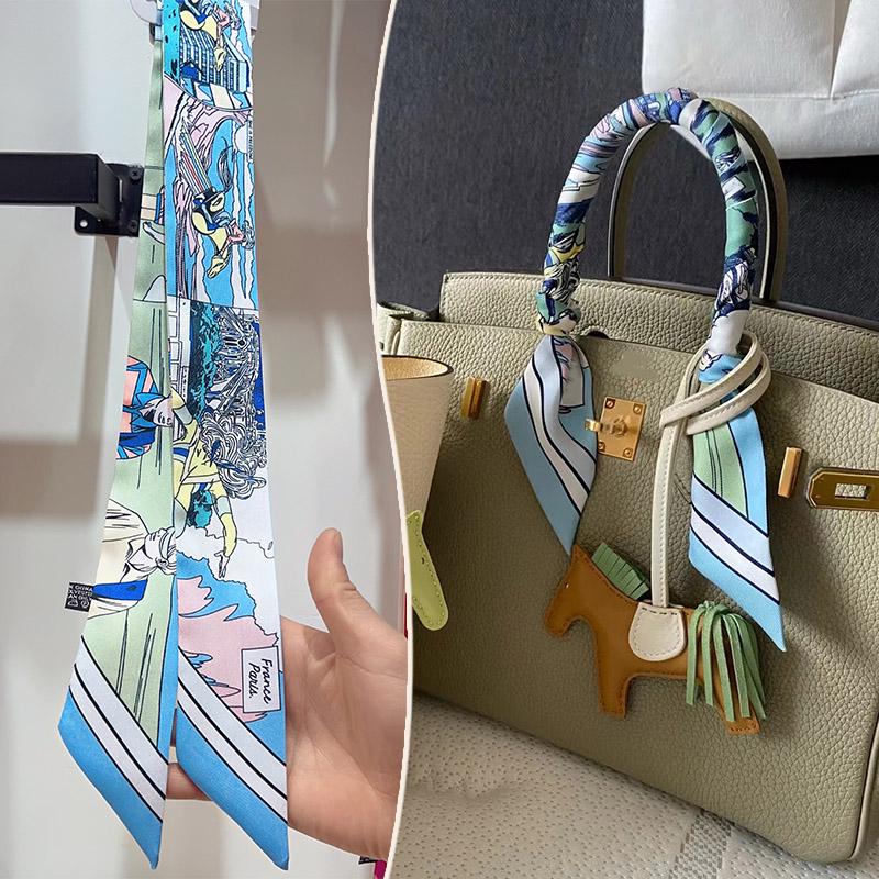 2024 Trendy Silk-Style Scarf Handle Wrap for Bags