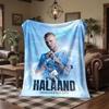 Erling Haaland Print Flannel Blanket Soft Warm Sofa Bed Throw Blanket For Home Office Bedroom
