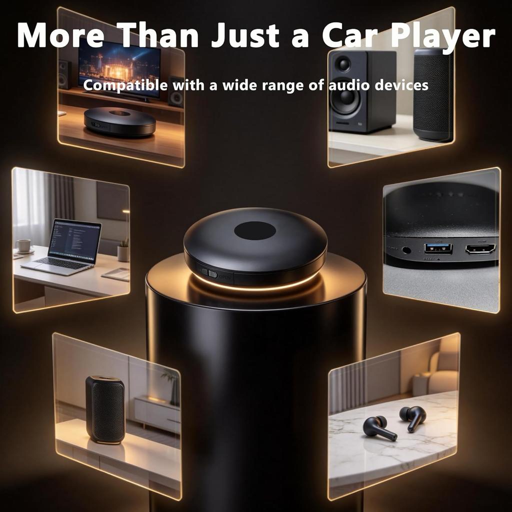 Tragbarer CD-Player für Auto mit USB-Anschluss und Bluetooth TX, Externer Auto-CD-Player Plug and Play Verlustfreie Klangqualität