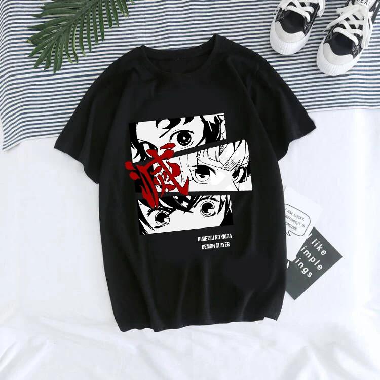 Unisex's T-Shirt Kaus Grafis Anime Demon Slayer Uniseks Tanjirou Kamado Kaus Wanita Kimetsu Kaus Wanito Printed Harajuku T-shirt