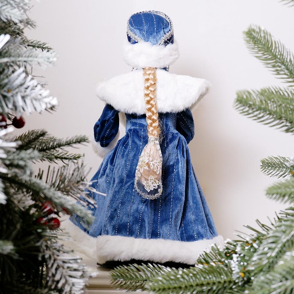 Bambola Fanciulla delle Nevi con Paillettes Blu da 40 cm, Ornamento Decorativo per la Casa del Capodanno Russo e Natale