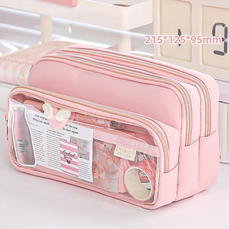 Transparent Pen Case with Large Capacity Simple Design Pencil Box with Creative and Multi Functional Features