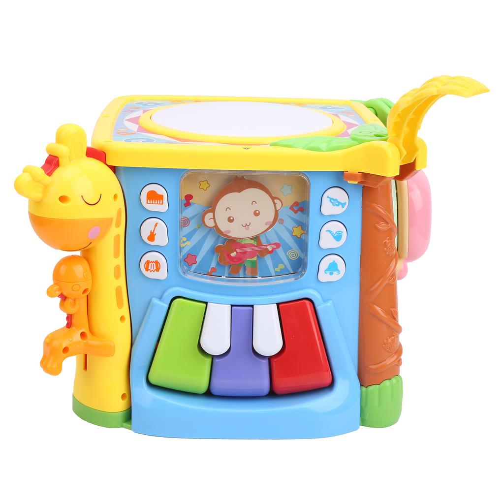 Electric Music Toys Hand Drums Musical Instruments Children Educational Toys with LightHexahedron