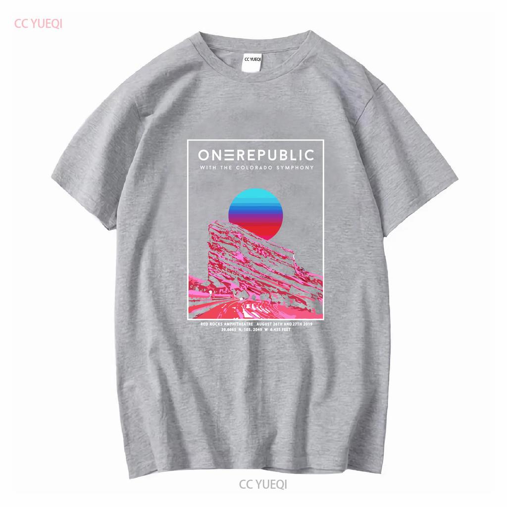 1r One Republic Con La Colorado Symphony Red Rocks Tour Maglietta 2019 Taglia Media Maniche Lunghe O Corte Lavaggio Vintage