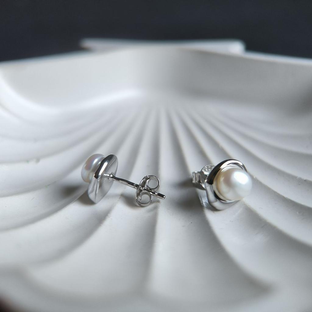 Серебряные серьги с натуральным жемчугом (2186663)