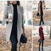 Autumn Winter New Women's Solid Color Stand Collar Woolen Coat, European American Fashion Outerwear