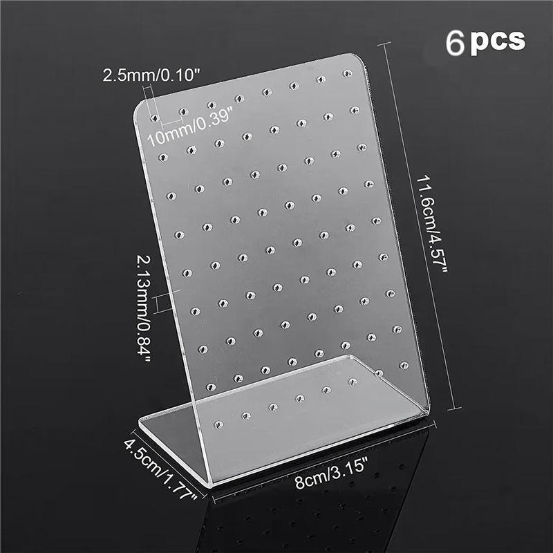 AEE4-6PCS Acrylic Jewelry Stand For Earrings Ear Studs Show Plastic Jewelry Display Rack Organizer Holder For Necklaces