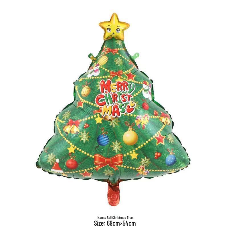 Large Christmas Tree and Santa Claus Aluminum Foil Balloons for Window Display 