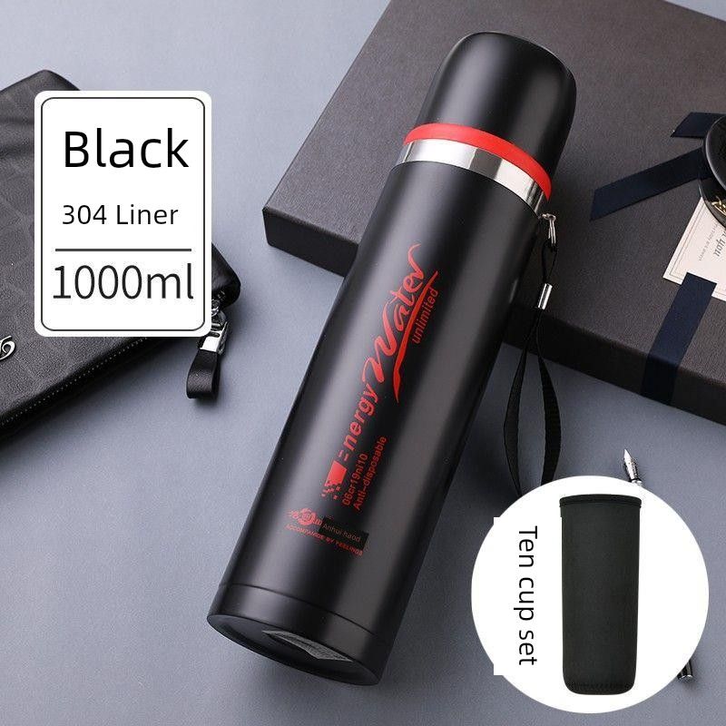 Factory Direct Sale of All Stainless Steel Thermos Cups, 304 Stainless Steel Large Capacity Thermos Cup, Outdoor Portable Travel Bullet-Style Thermos