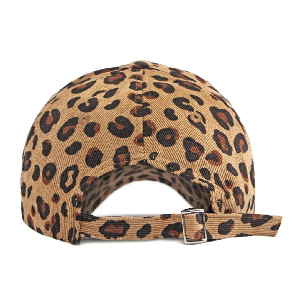 Versatile Leopard Print Hat Velvet Sunshade Hat Fashionable Corduroy Hat  Men