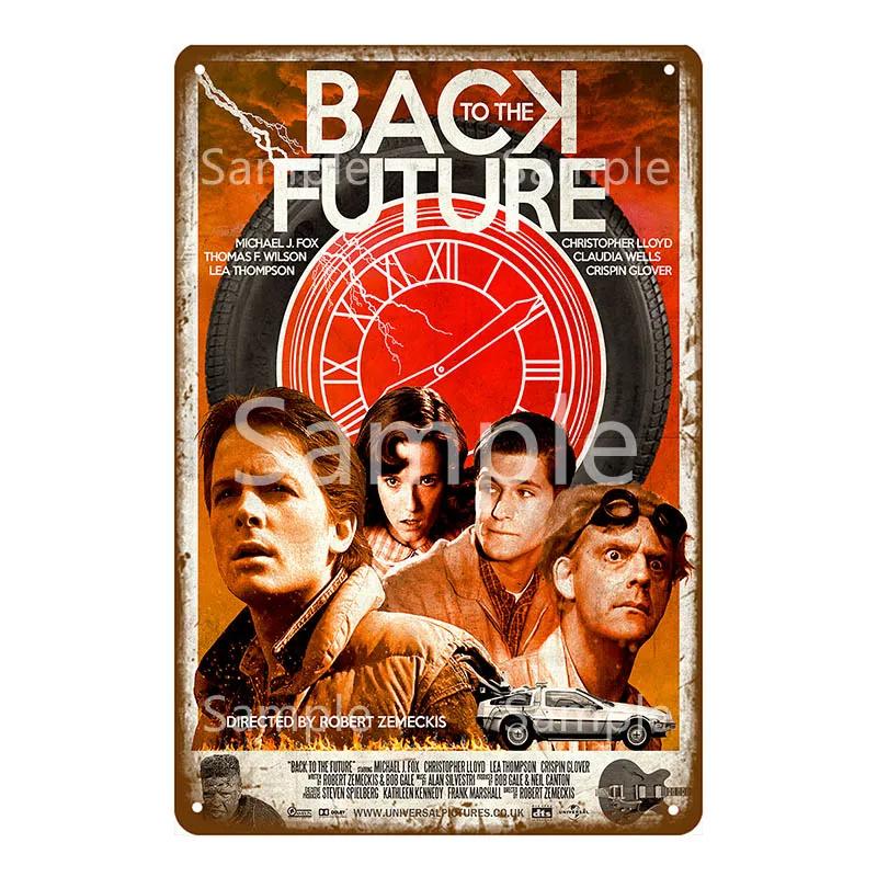 

DORA Tin Sign Back To The Future Metal Poster Car Movies Art Painting Print Vintage Tin Signs Classic Film Wall Pictures Room Home Decor YL 20x30cm（7.8x11.8inch）
