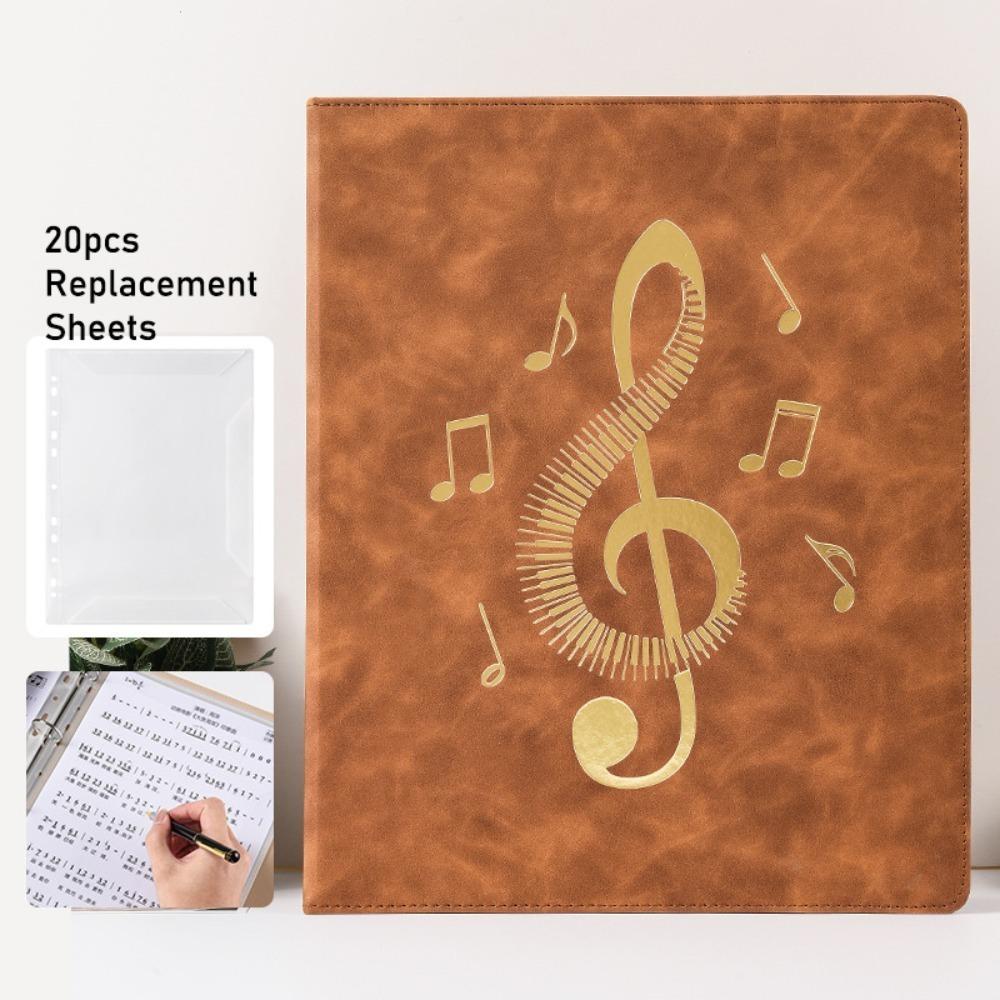 20 Pages Piano Music Sheet File Folder Flexible A4 Sheet Music Clip  Note Folder