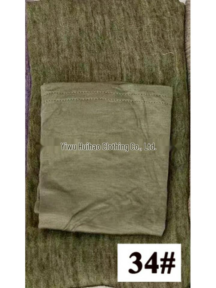 High-Texture Tie-Dye Rayon Headscarf Set: Soft, Wrinkled, Vintage-Style Muslim Shawl