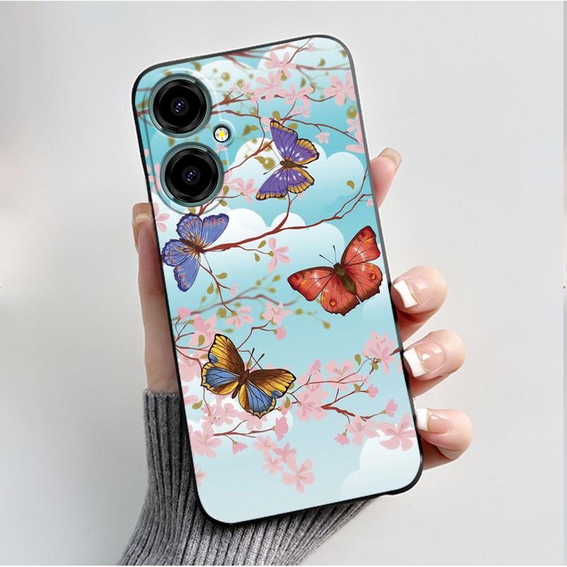 Luxury Fashion Butterfly Flowers Cases For BLU G64 Phone Case Shock Proof Black Soft Silicone Back Cover For BLU G64 G 64 Fundas