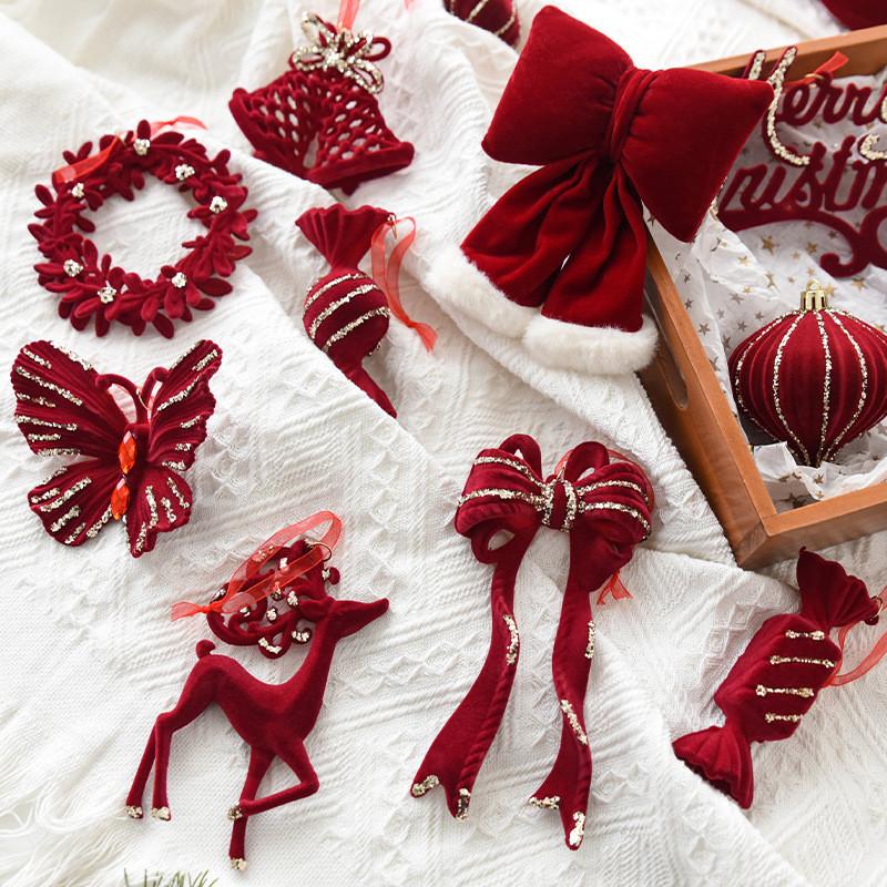 Christmas Reindeer Red Ornaments Holiday Tree Hanging Decor Home Displays Window