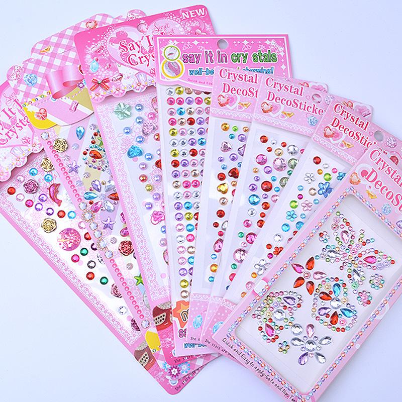 DIY Crystal Gem Stickers for Kids' Jewelry Boxes (Ages 3-6) - Self-Adhesive PVC Decorations