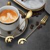 Star Moon Spoon Fork Stainless Steel Small Spoon Fashion Aternoon Tea Tableware Fruit Dessert Forks Coffee Tea Mixing Spoons