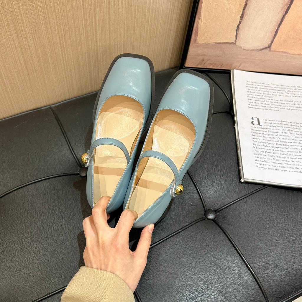 Fashion Fashion Women Pumps Shoes New Spring and Autumn Square Head Shallow Mouth Mary Janes Shoe Solid Chunky Middle Heel Single Shoes