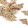 50pcs Wooden Ornament Book Corner Protector DIY Crafts Home Decoration Box Book Scrapbook Album Corner Wood Slices