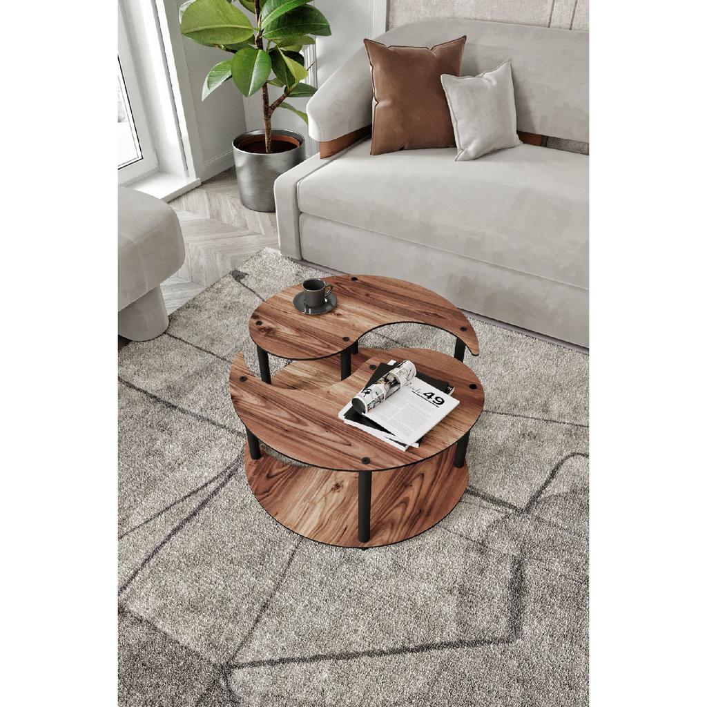 Yin Yang Unity Serenity Coffee Table 2 Li Madran Walnut-70 Cm