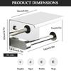 Stainless Steel Toilet Paper Holder with Phone Holder Paper Towel Stand Wall Mounted Floating Paper Shelf for Bathroom Washroom