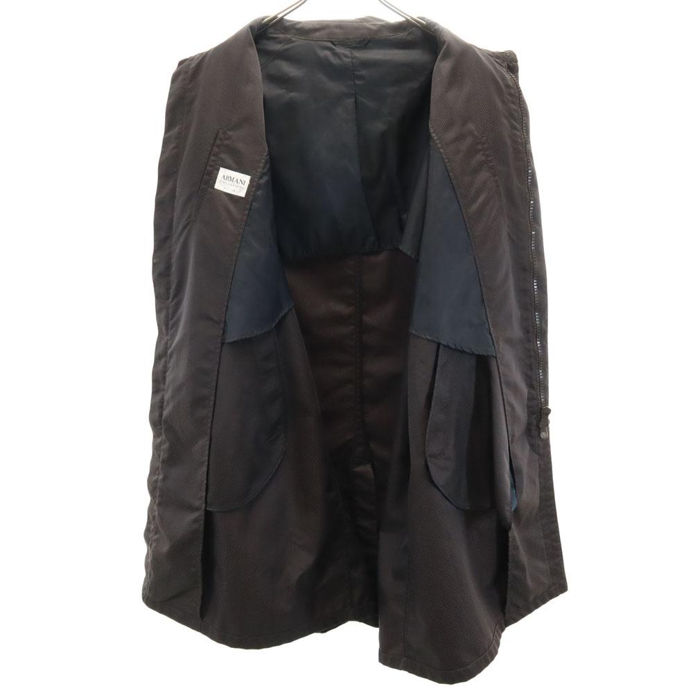 Armani Collezioni Made In Italy Herringbone Pattern Stainless Collar Coat Men's Used