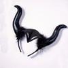 Festival Decorative Ox Horn Hairband Evil Magic Witch Headpiece  Halloween Party
