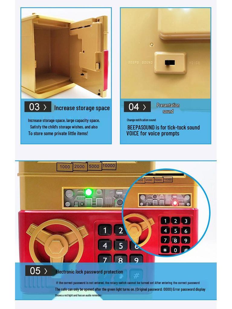 Creative Kids' ATM Piggy Bank with Automatic Money Rolling Feature