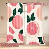 Set Of 2 Minimalist Flat Printing Curtains Without Rod Fruit Pattern Leaves Easter Festival Versatile Fabric Curtain Polyester