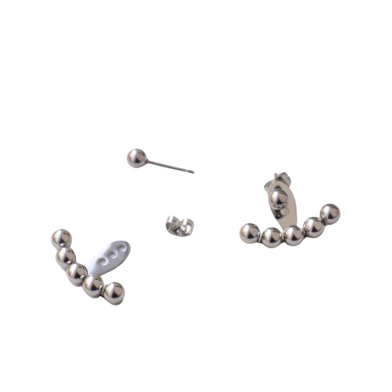 

[AJIRO ACCESSORY]P314 (Silver) surgical stainless steel silver unique stainless earrings gift present simple office